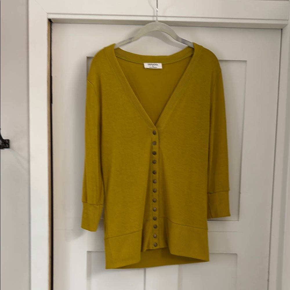 Women's Mustard Cardigan Sweater